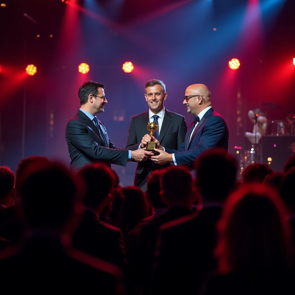 Recibiendo premio a la innovación