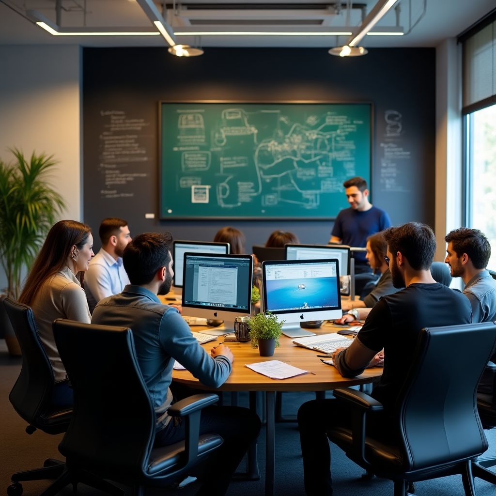 Equipo de desarrollo en acción